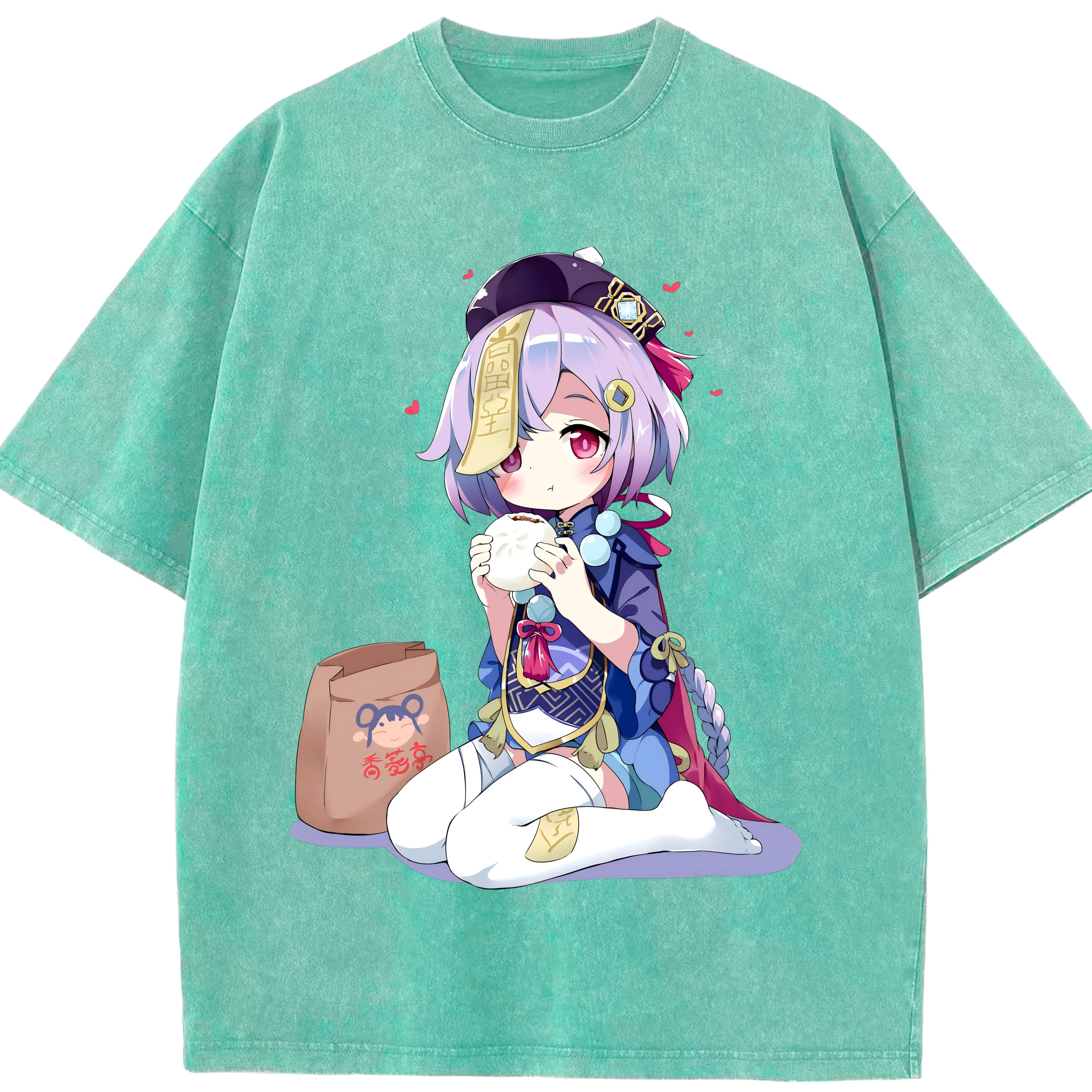 げんし神 七七 なな  genshin Nana 綿100% ヴィンテージ風 半袖Tシャツ（フロントプリント）